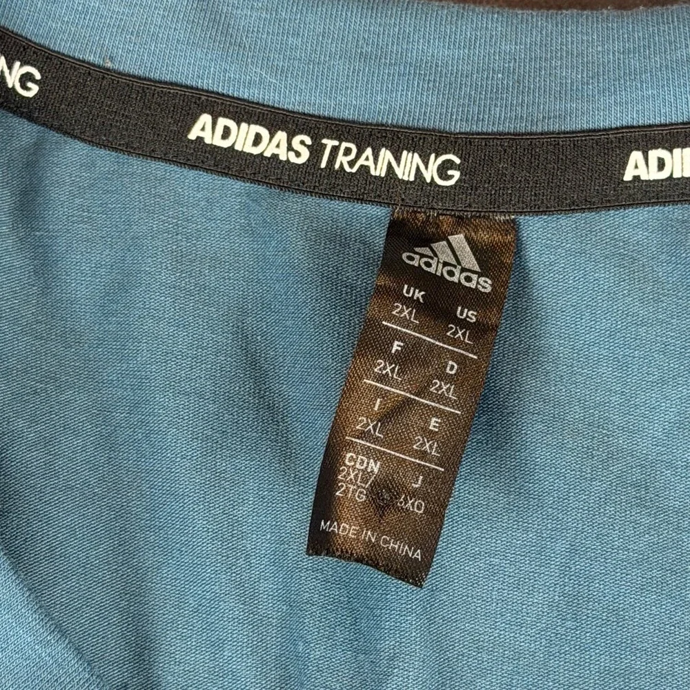 adidas Training x Peloton T-Shirt Mens L Blue Sportswear Athleisure Relaxed Logo